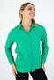 Women's Green Jacquard Textured Woven Long Sleeve Shirt – Stylish & Comfortable - 3