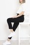 Women's High Waist Boyfriend Mom Jean Pipe Leg Buttoned Jeans Black - 17260 - 6