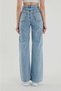 Julia 90's Snow Wash Blue Lycra Super High Waist Loose Jeans Palazzo Trousersjean - 4