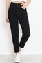 Women's High Waist Boyfriend Mom Jean Pipe Leg Buttoned Jeans Black - 17260