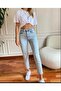 Leo 90's Dora Snow Wash Mom Jeans Blue (Buy 1 Size Larger) - 2