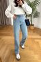 Isabella ZR Medium Blue High Waist Straight Jeans - Lightblue New 2024 - 3