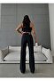 Isabella Zero Max New Star 90's Black Lycra Super High Waist Palazzo Loose Jeans - 3