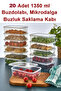 20 Pieces 1350 ml Freezer and Microwave Storage Container, Deep Freezer Storage Container - 2