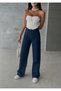 Milan 90's Lavivert Lycra Super High Waist Loose Leg Jeans Palazzo Trousers