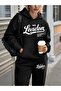 London Printed Unisex Women/Men Hooded Oversize Bottom/Upper Tracksuit Set