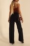 Yana Black High Waist Casual Trousers, Wide Leg Trousers, Wide Leg Trousers Washed Palazzo Jeans - 2