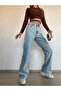 Marina Blue Loose High Waist Lycra Wide Leg Trend Denim Jeans - 3