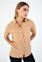 Women's Camel Jacquard Textured Woven Shirt – Chicness up to Plus Size 5XL - 3