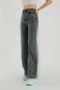 Ash Gray Lycra Super High Waist Loose Jeans Palazzo Pants.(SUPER HIGH)(Full Mold) - 3