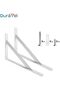 Heavy-Duty Triangular Wall Shelf Brackets, White Metal, Set of 2 - 2