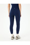 Women's Navy Blue Indigo Front Seamless Motion Leggings - Recycled, High Waist, Double Layer - 3