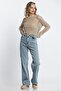 Benjamin Palazzo Loose Leg Ice Snow Wash High Waist Stretch Jeans - 2