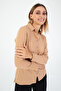 Women's Camel Jacquard Textured Woven Shirt – Chicness up to Plus Size 5XL - 2