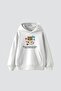Retro Childhood Vibes Printed Oversize Unisex White Hoodie