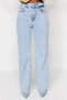 Isabella Tika Blue Snow Wash Palazzo Jean Women's Wide Leg Colorfast Gathering Denim Pants 2024 - 3