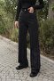 Lilyy Colorfast Jet Black Extra High Waist Lycra Palazzosalaş Jean Trousers 2024 - 3