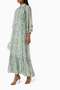 Lightweight Green Floral Midi Dress - Cotton Silk Offers Softness and Elegance - 2
