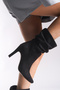 Lesxipha Women's Bellows Short Boots 0012203 Black Suede - 3
