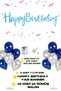 Happy Birthday Text Banner 2 Pieces of 7 Balloon Stand 10 Pieces of Silver 10 Pieces of Blue Balloon Birthday Ornament
