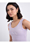 Lilac Fitted Embroidered Tank - 4