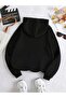 Be Real Printed Hooded Black Gray Hoodie Sweatshirt Oversize - 2