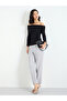 Black Off-Shoulder Textured Knit Top - 2