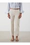 Beige Carrot Fit Women's Jean Pants with Belt - 4