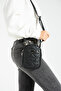 Women's Crinkle Fabric Water Resistant Cross Strap Black Color Bag