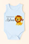 Daddy's Lion Patterned Printed Cotton Baby Bodysuit Badi Cotton Snap Fastener
