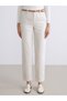 Beige Carrot Fit Women's Jean Pants with Belt - 3