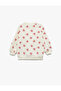 Cotton Crew Neck Long Sleeve Heart Printed Sweatshirt - 2