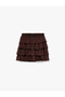 Layered Ruffle Detailed Mini Chiffon Skirt