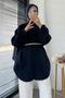Oversized Muslin Tunic with Buttons – Navy Blue - 5