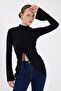Black Gather Detailed Turtleneck Blouse 2458 - 2