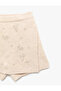 Bow Patterned Bead Detailed Knitwear Shorts Skirt - 3