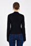 Black Gather Detailed Turtleneck Blouse 2458 - 5