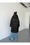 New Season Oversize Black Inflatable Long Coat - 4