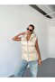 New Season Oversize Beige Puffer Vest - 6