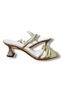Gold Color Mirror Material Goblet Heeled Women's Sandals - 4