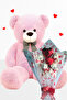 Plush Teddy Bear 90 cm Plush Teddy Bear Birthday Gift Teddy Bear Bouquet Set for Special Day - 5
