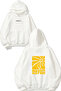 No Sun Design Printed Oversize White Hooded Sweatshirt