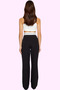 Women Fashion Wide Leg High Waist Palazzo Pants Woven Fabric Daily Use - 4