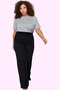 Women's Fashion High Waist Wide Leg Knitted Trousers Solid Pattern Casual Daily Summer