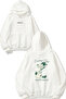 Cocktail Club Design Printed Oversize White Hooded Sweatshirt