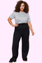 Women's Fashion High Waist Wide Leg Knitted Trousers Solid Pattern Casual Daily Summer - 3