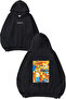 The Simpsons Design Printed Oversize Black Hooded Sweatshirt