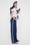Navy Blue Wide Leg/Wide Leg Brode Stripe Detail Thick Knitted Sweatpants Twoaw26Ea00002 - 2