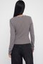 Anthracite Melange Fitted/Slim Fit Lace Detail Brushed Ribbed Stretch Knit Blouse Twoaw26Bz00096 - 4