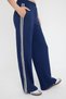 Navy Blue Wide Leg/Wide Leg Brode Stripe Detail Thick Knitted Sweatpants Twoaw26Ea00002 - 3